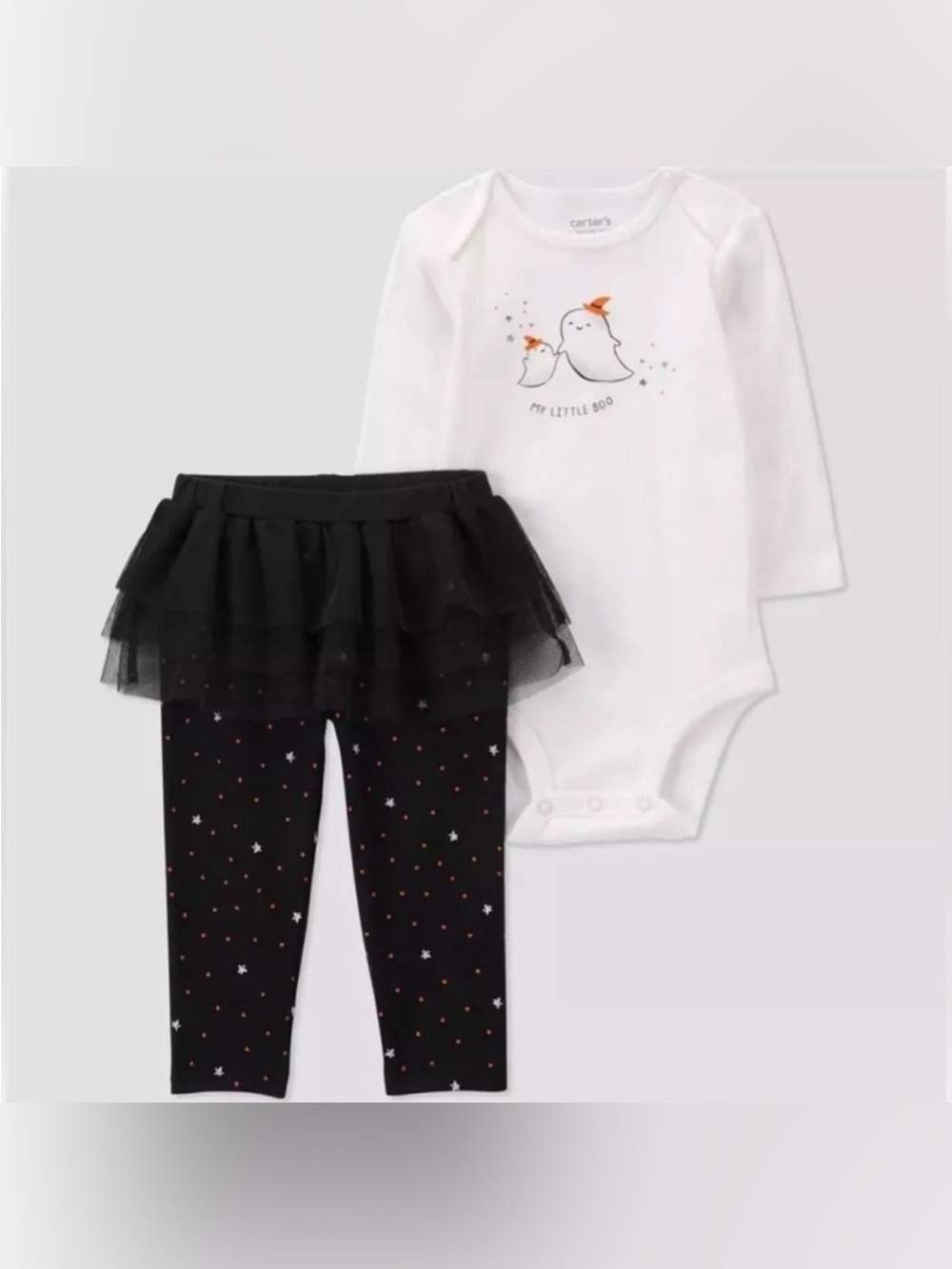003K Carter's Just One You Halloween Ghost Bodysuit & Tutu Pant Set -Size: 12 mo